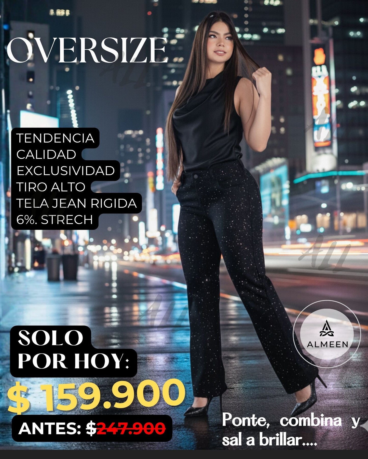 JEAN OVERSIZE BRILLOS®😎