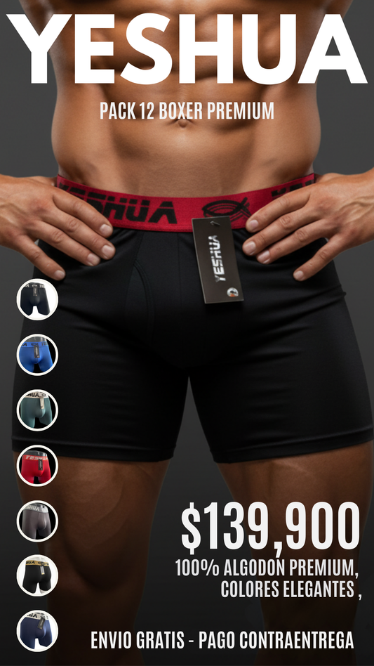 12 BOXERS PREMIUM YESHUA® (Oferta Exclusiva)